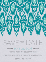 Batik Art Save The Date Wedding Invitation