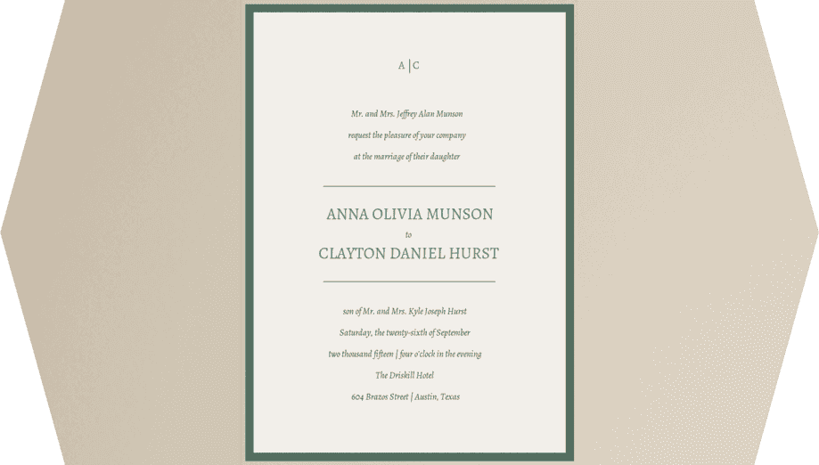 A Simple Monogram Wedding Invitation