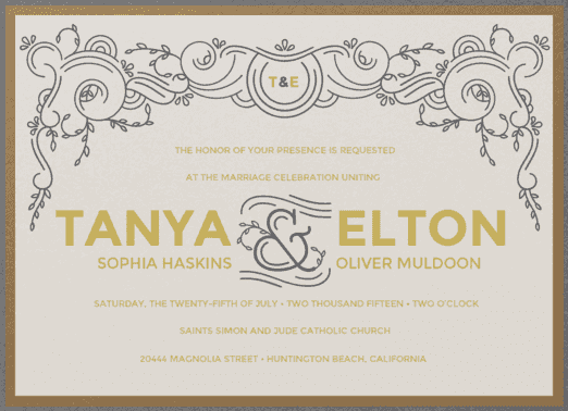 Bubble Curl Wedding Invitation