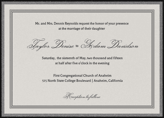 Classic Frame Wedding Invitation