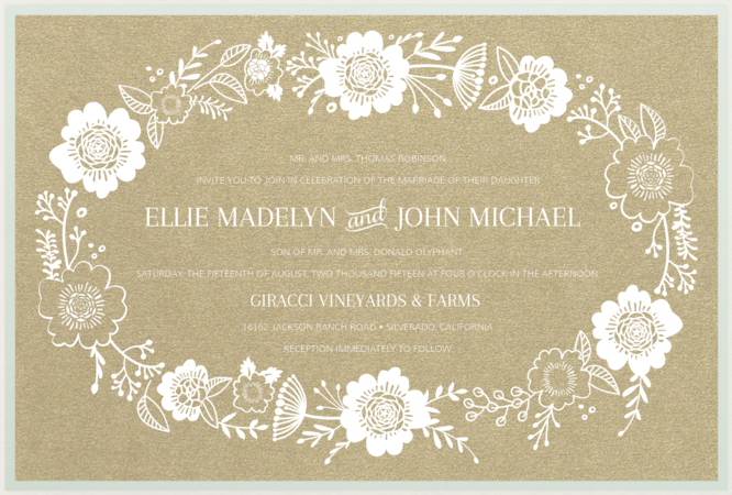 Ring of Flowers Wedding Invitation