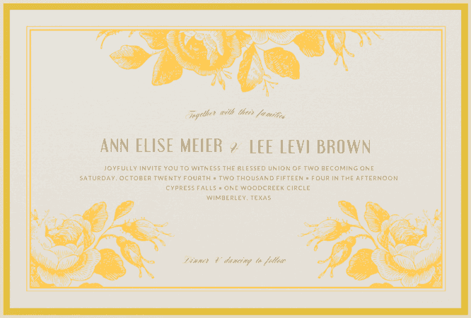 Etched Roses Wedding Invitation