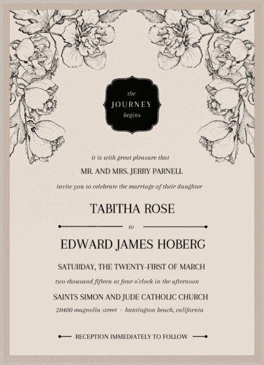 Silhouette Joy Wedding Invitation