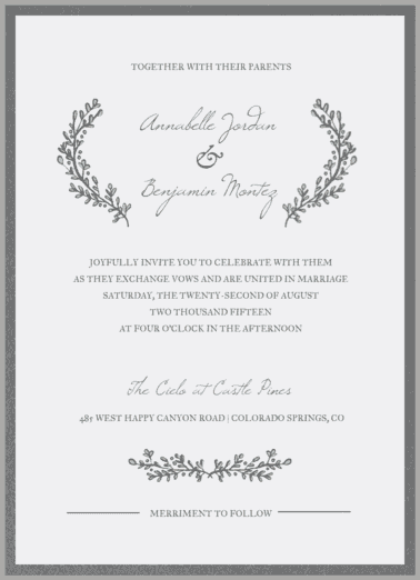 Sage Brush Wings Wedding Invitation
