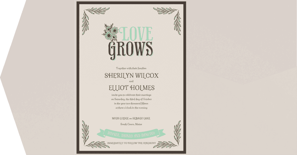 Love Grows Wedding Invitation