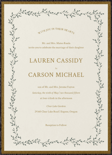 Dancing Ivy Wedding Invitation