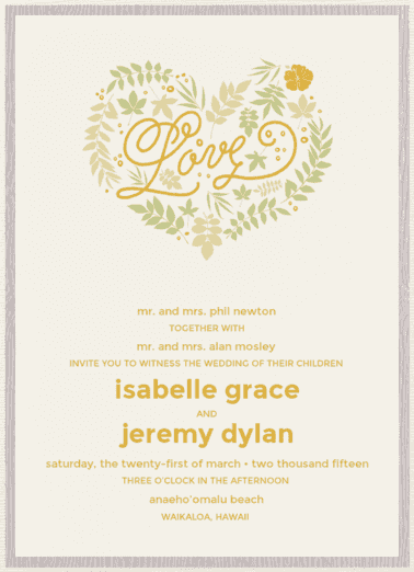 Love's Garden Wedding Invitation