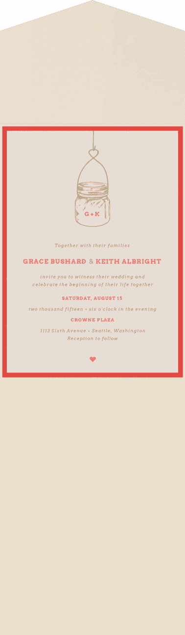Jar Crush Wedding Invitation