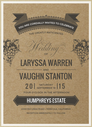 Vineyard Vows Wedding Invitation