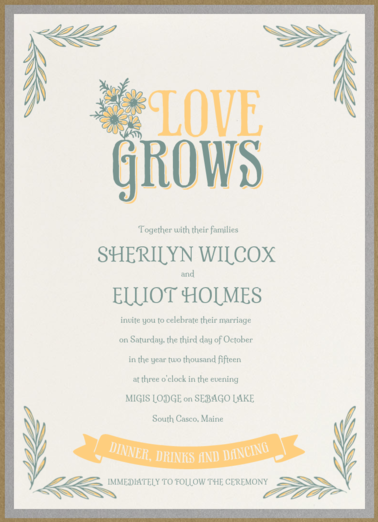 Love Grows Wedding Invitation