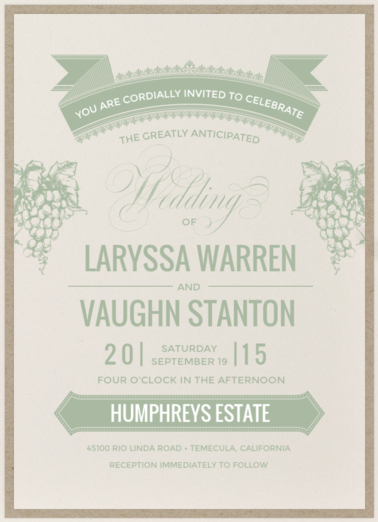 Vineyard Vows Wedding Invitation
