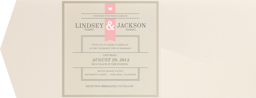 Typographic Heart Wedding Invitation