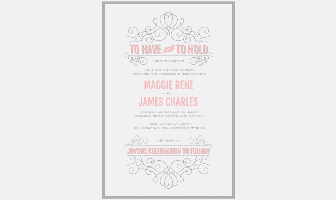 Swirls & Curls Wedding Invitation