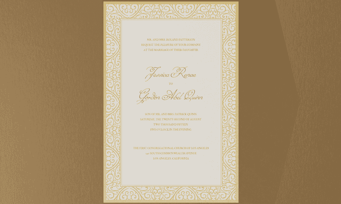 Elegant Frame Wedding Invitation