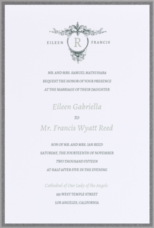 Ornate Monogram Wedding Invitation