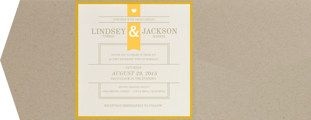 Typographic Heart Wedding Invitation