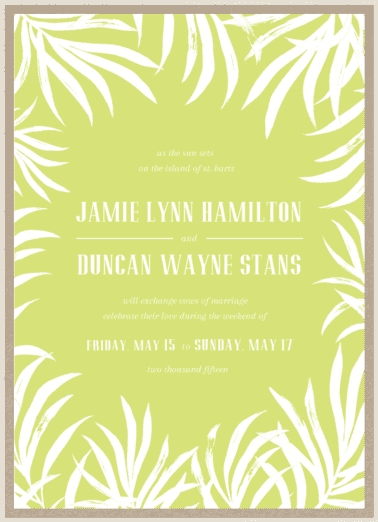 Framed Palms Wedding Invitation