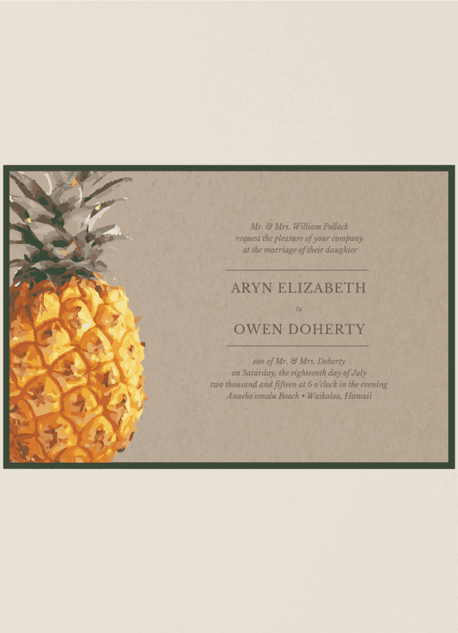 Pineapple Bliss Wedding Invitation