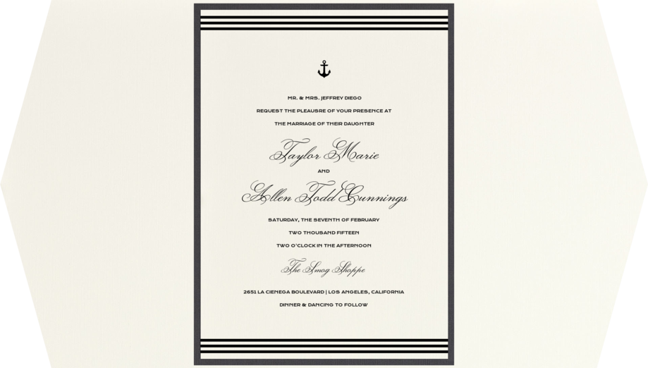 Elegant Anchor Wedding Invitation