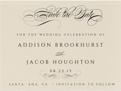 Flourished Script Save The Date Save the Date