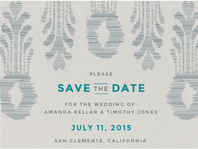 Ikat Pineapple Save The Date Save the Date