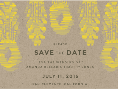 Ikat Pineapple Save The Date Save the Date