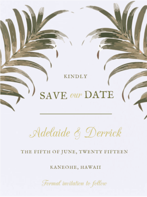 Palm Palm Save The Date Save the Date