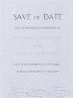 Noms De Plume Save The Date  Wedding Invitation