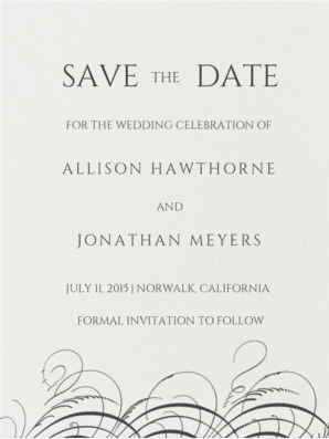 Noms De Plume Save The Date  Save the Date