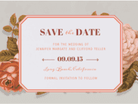 Victorian Roses Save The Date Wedding Invitation