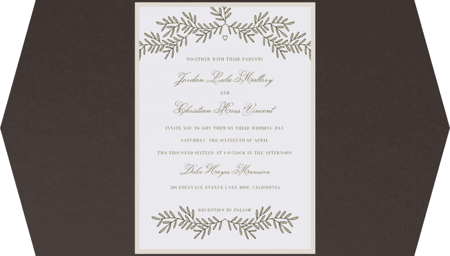 All Love Branch Wedding Invitation