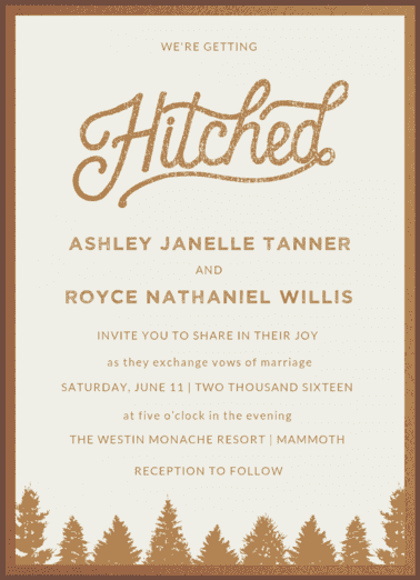 Hitched Wedding Invitation