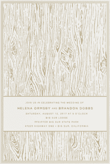 Wood Grain Wedding Invitation
