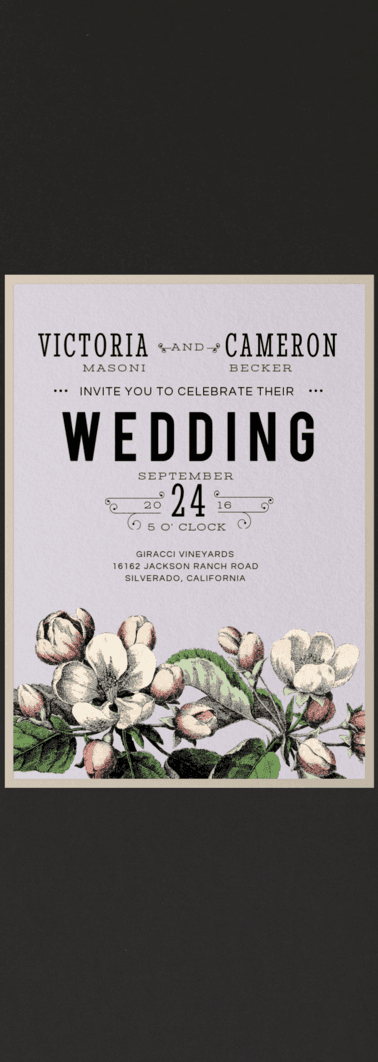 Perennial Blossoms Wedding Invitation