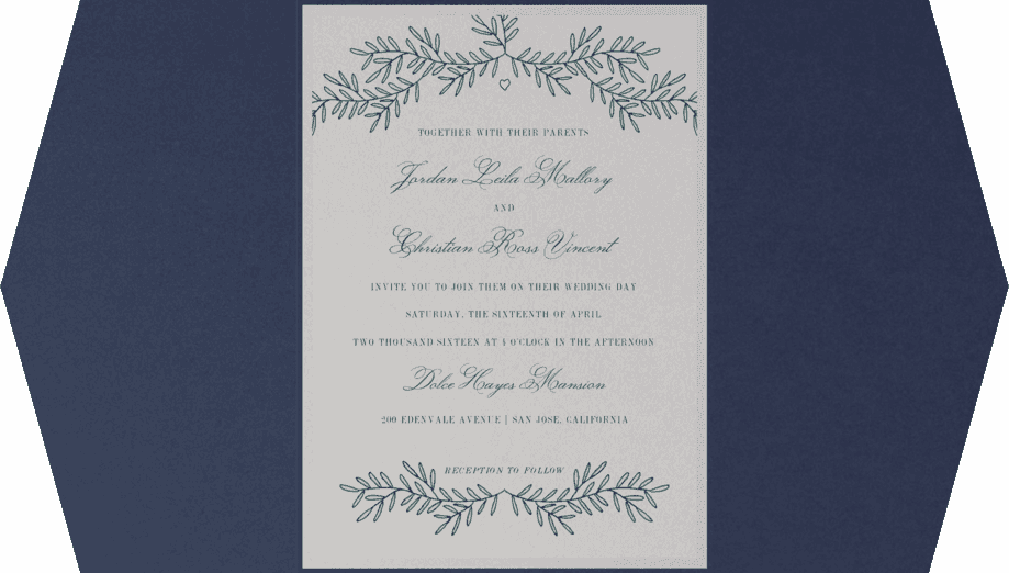 All Love Branch Wedding Invitation