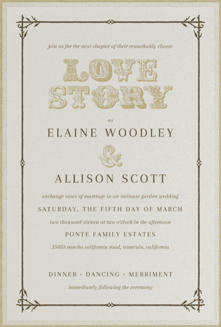 Love Story Wedding Invitation