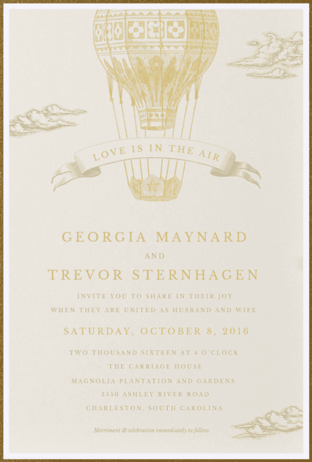 Love is in the Air Wedding Invitation