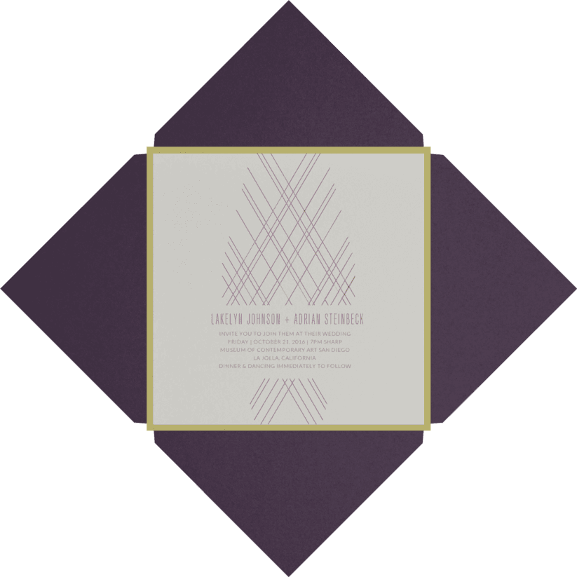 Contemporary Argyle Wedding Invitation