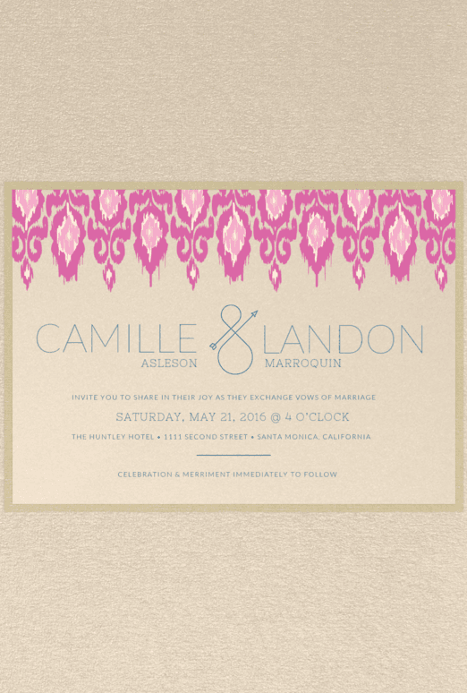 Batik Art Wedding Invitation