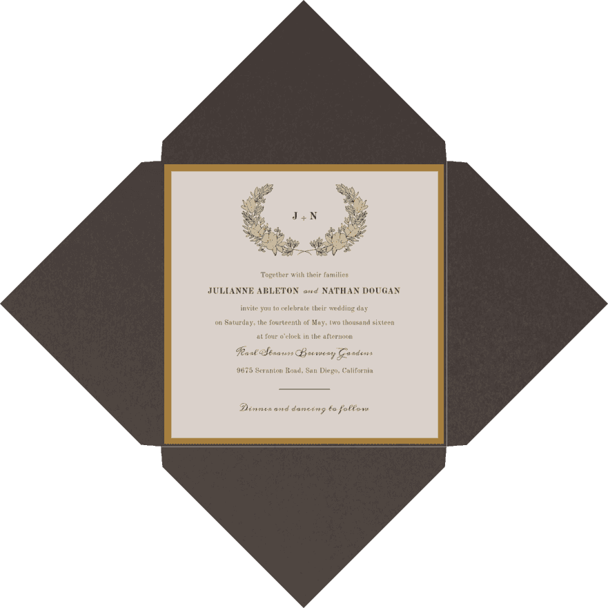 Flower Crown Wedding Invitation