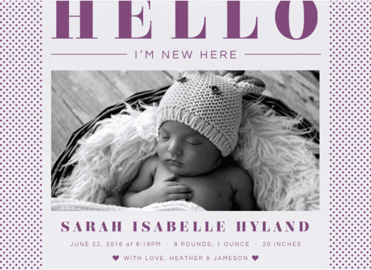 The New Kid Birth Announcement