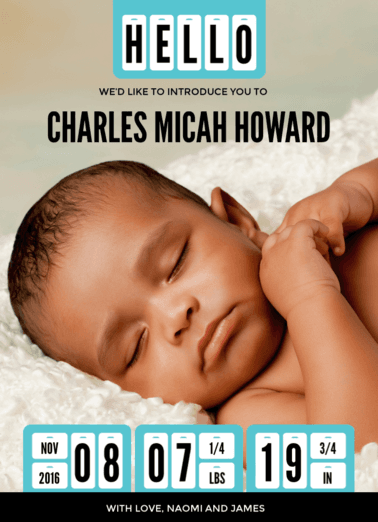 Newborn Stats Birth Announcement