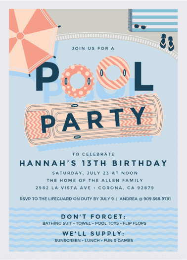 Too Cool Pool Party Birthday