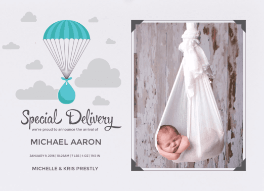 Special Delivery Birth Announcement