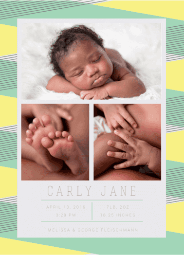 Baby Makes Three Birth Announcement