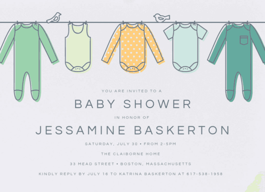Clothesline Baby Shower