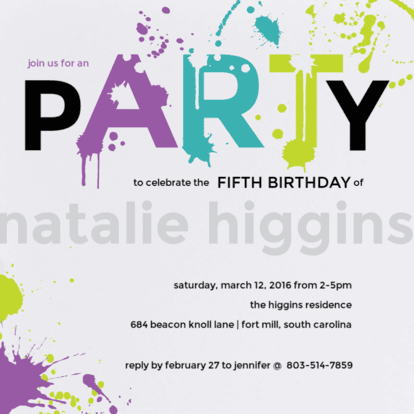 Splattered Art Party Birthday