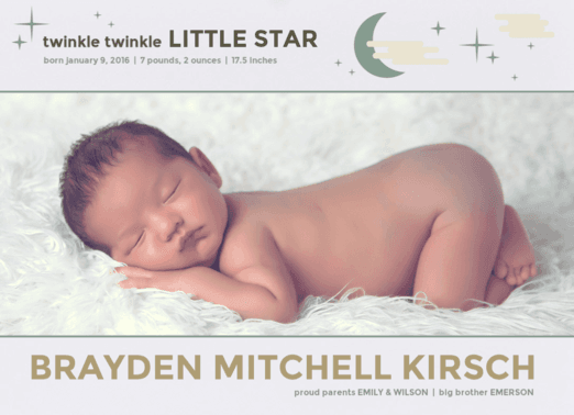 Twinkle Twinkle Birth Announcement