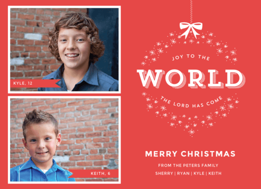 Joy To The World Holiday Card