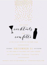 Cocktails & Confetti  Wedding Invitation